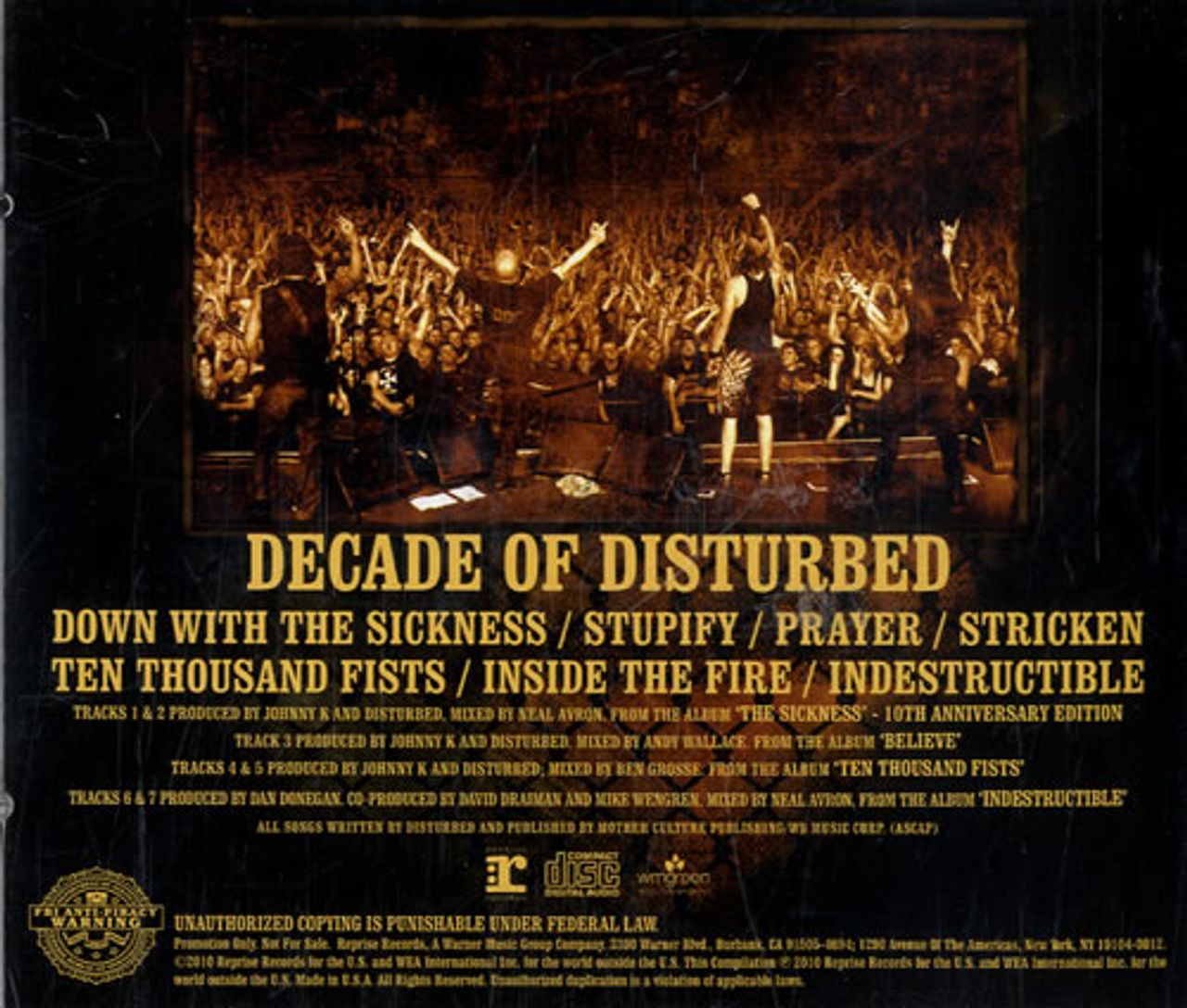 Disturbed Decade Of Disturbed US Promo CD album — RareVinyl.com