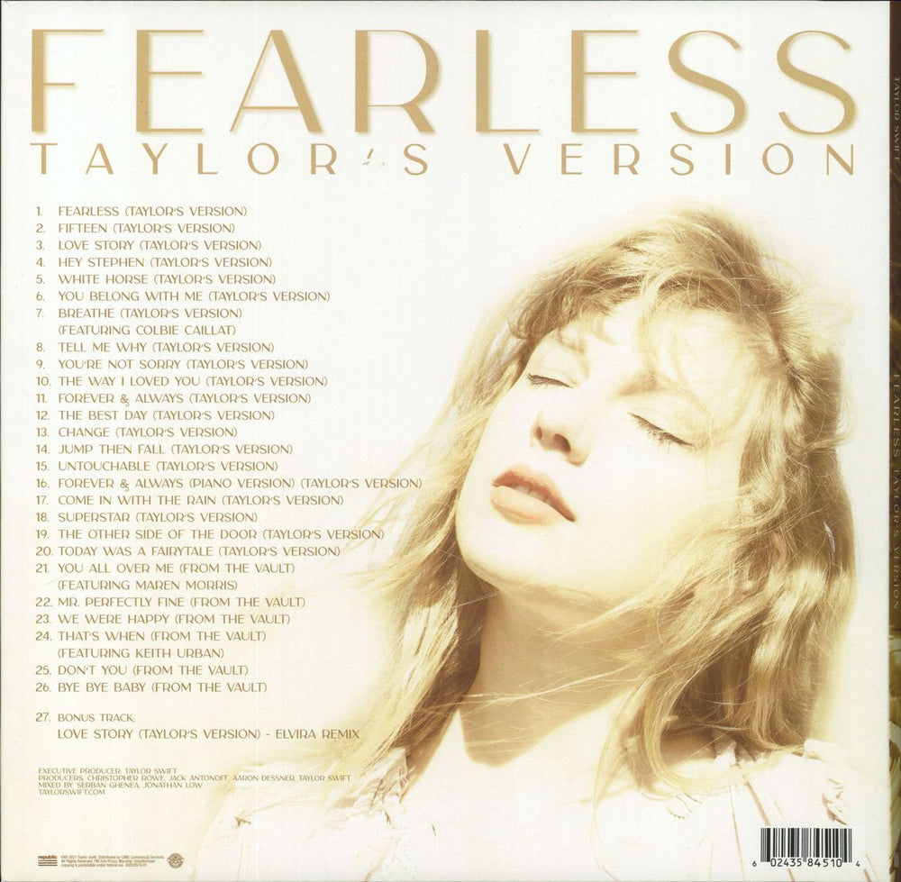 Taylor Swift Fearless (Taylor's Version) - Gold Vinyl US 3-LP