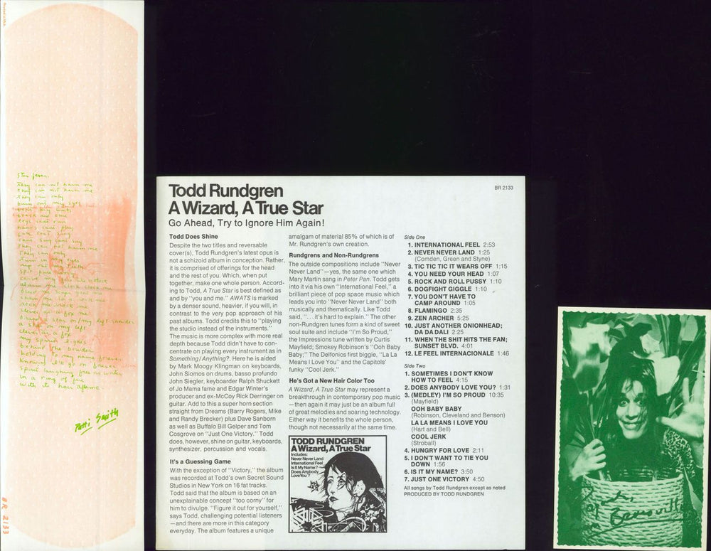 Todd Rundgren A Wizard, A True Star - Autographed + Inserts US