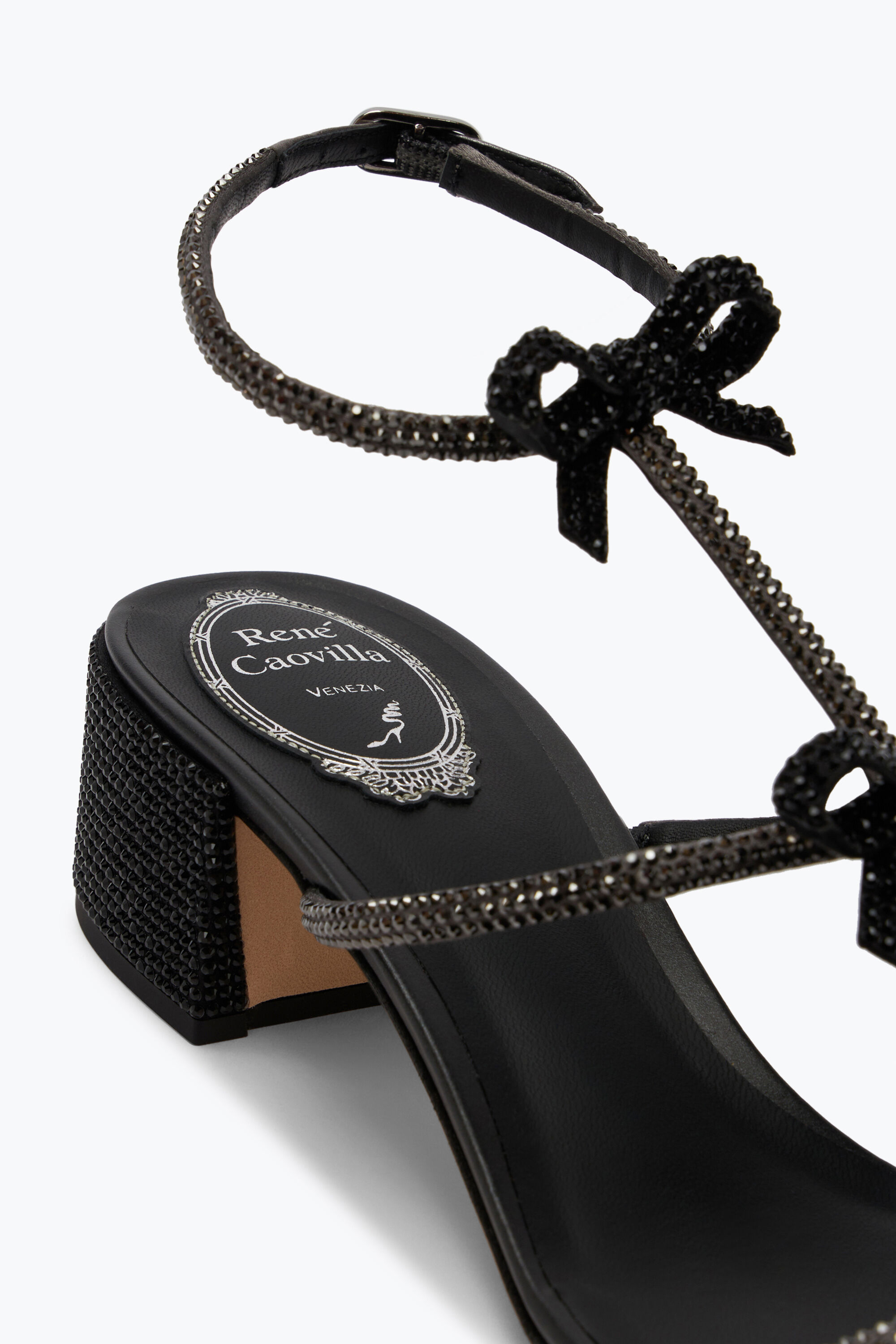 Jeweled Caterina Crystal Black Sandal 40 | Rene Caovilla®