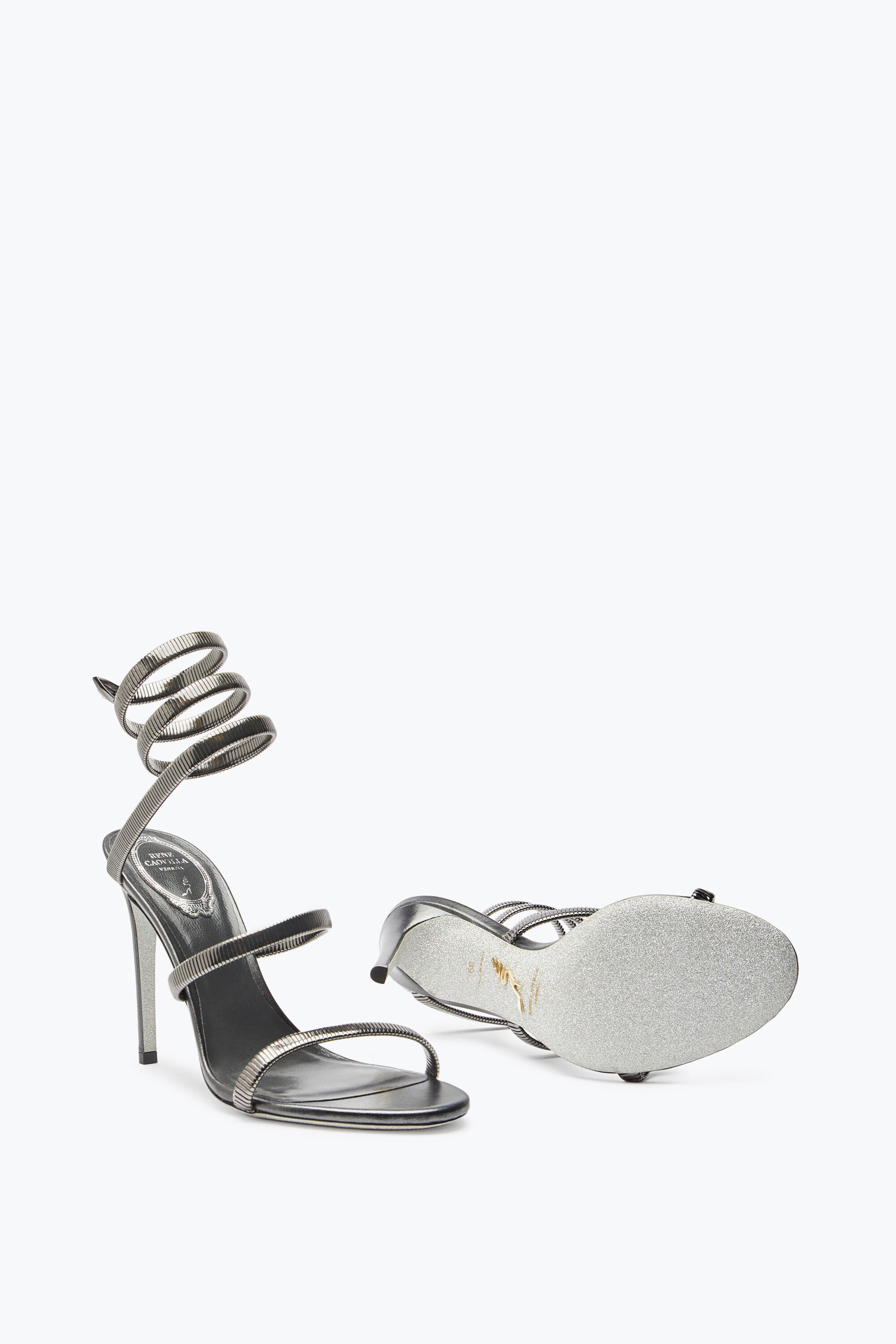Jeweled JUNIPER GUNMETAL SANDAL 105 | Rene Caovilla®