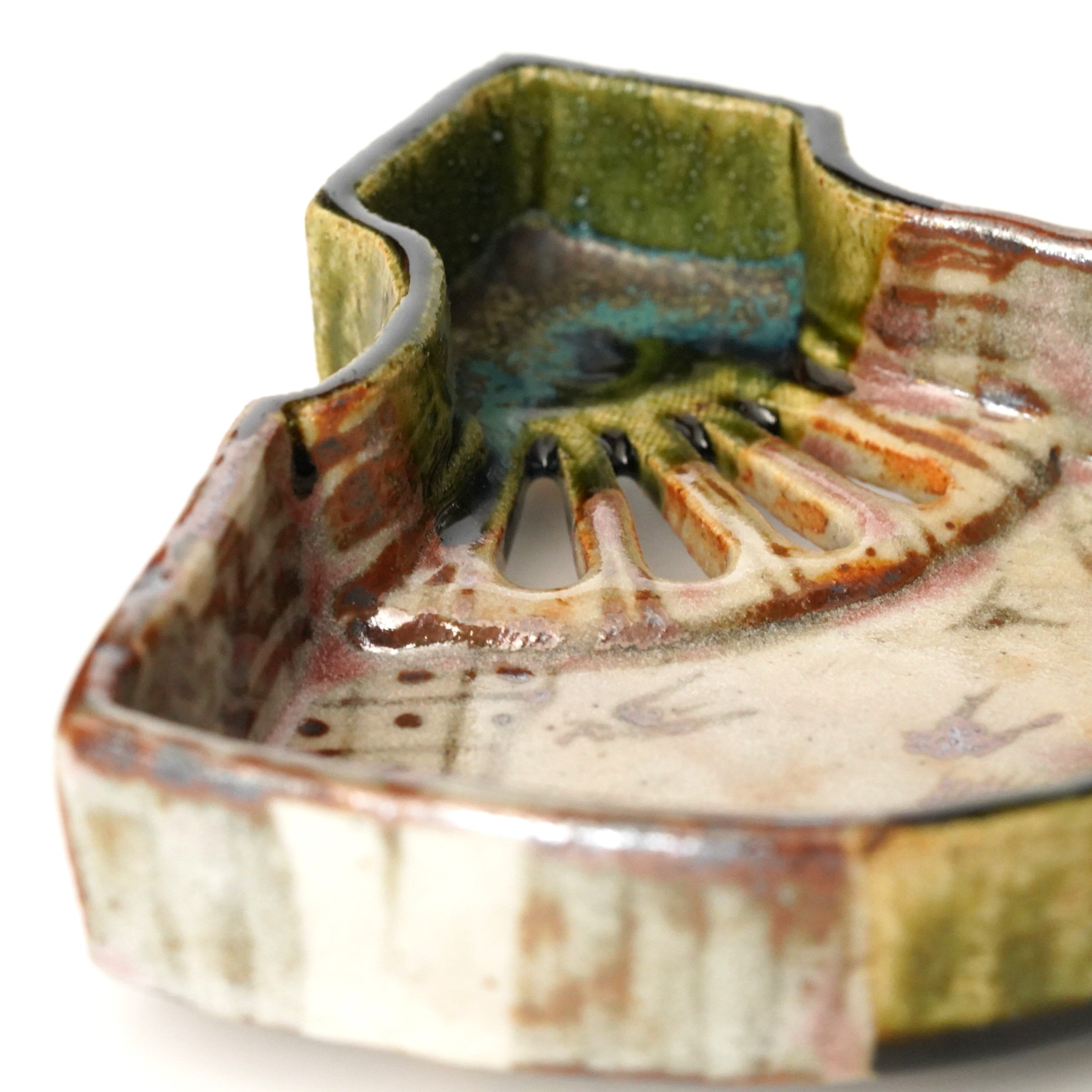 宮田真幸】織部扇面向付 – うつわ御結