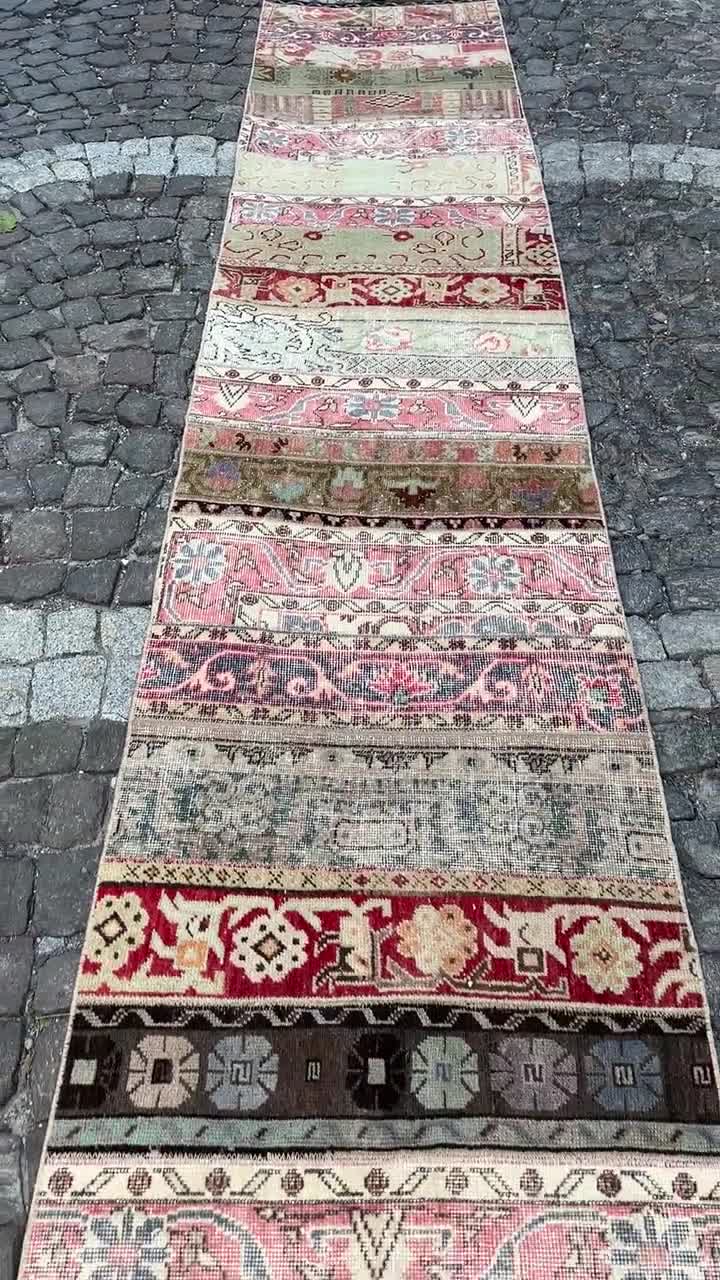 エクストラロング ヴィンテージ ランナーラグ 2.4x19.9フィート 非常に