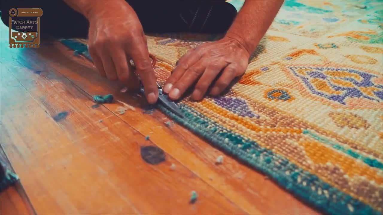 7x10 ヴィンテージ トルコ ウシャク ラグ、手織りウールコットン