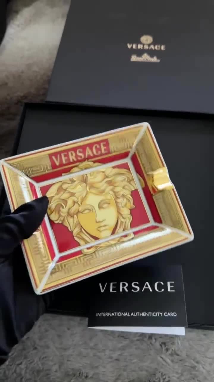 Authentic 2000s Versace Medusa Gold Red Ash Tray / Tray - Etsy