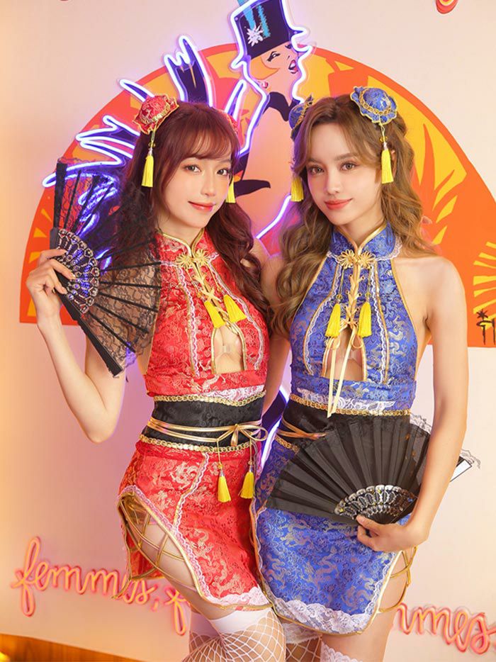 6点セット】Malymoon マリーンムーン 2wayチャイナドレス [レッド