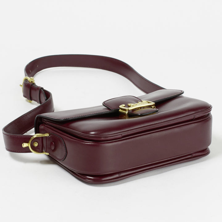 CELINE/セリーヌ】馬車金具モチーフ ショルダーバッグ ボルドー/レッド