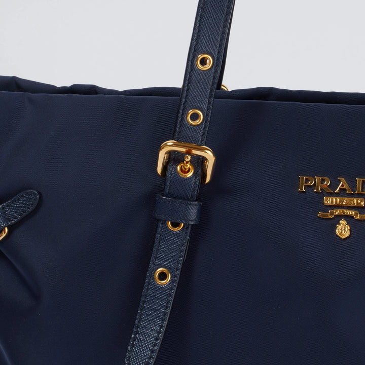 PRADA/プラダ】ナイロン トートバッグ ファスナー付き ネイビー