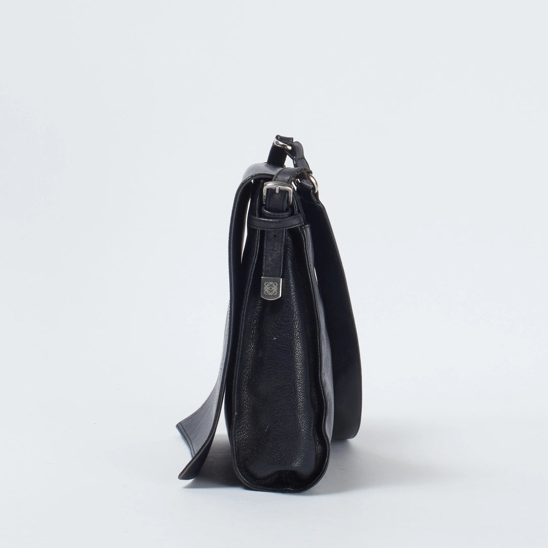 LOEWE/ロエベ】アナグラム スタッズ レザー ショルダーバッグ ブラック