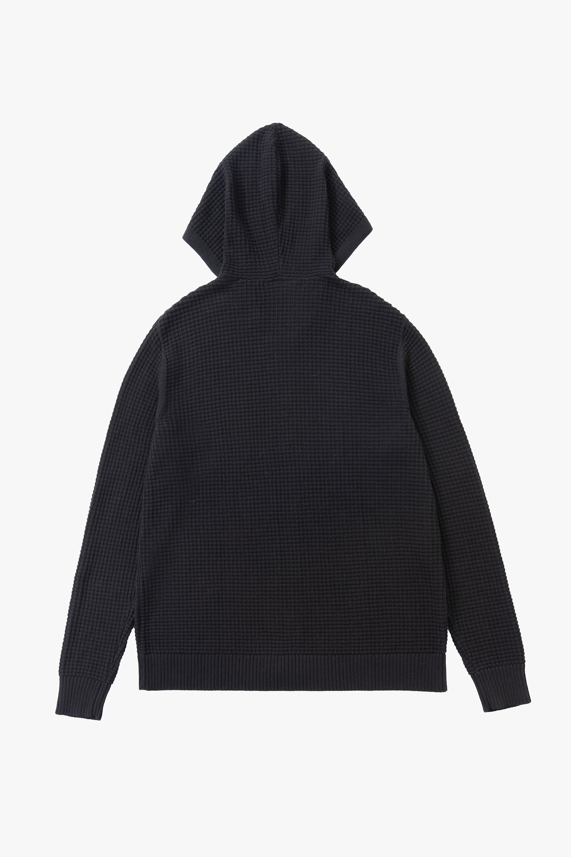 Waffle Knit Zip-Up Hoodie - Black – Valuables
