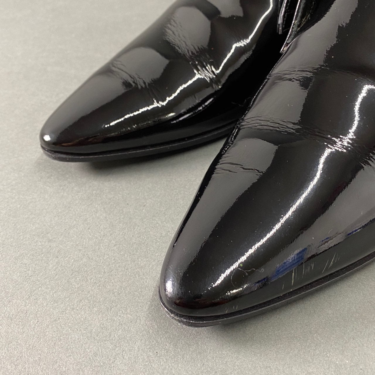 1L10 SAINT LAURENT サンローラン エナメルショートブーツ 38(23.5cm