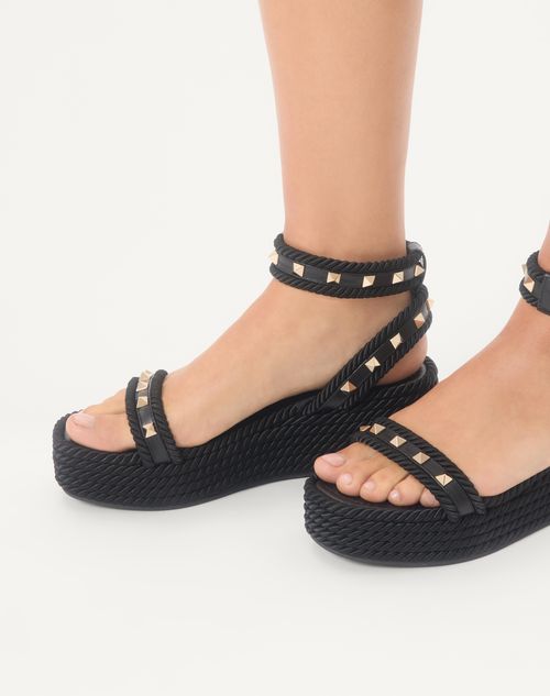 ロックスタッズ カーフスキン フラットフォーム サンダル 45mm for