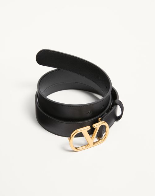 Vロゴ シグネチャー シャイニーカーフスキン ベルト 30mm for メンズ