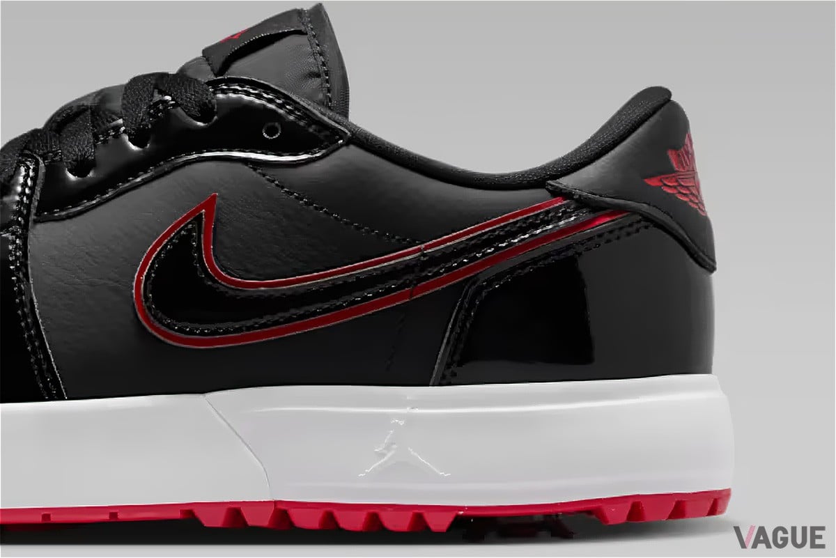 ゴルフ仕様の「エアジョーダン1」に黒×白×赤の新色“ブレッド”が登場