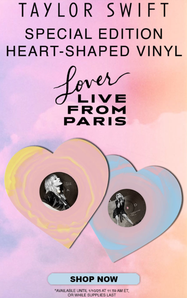 Taylor Swift's Rare 'Lover Live From Paris' Sells Out New Vinyl