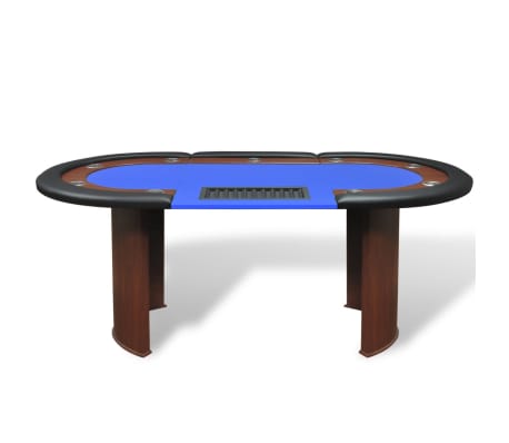 vidaXL 10人用ポーカーテーブル ディーラーエリア＆チップトレイ付き