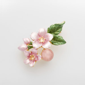 VBRV4187__RQ ローズクォーツ 桜 ブローチ｜ブローチ｜ヴァンドーム