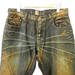 デニム パンツ ジーンズ ダメージ ヴィンテージ加工 サビ加工