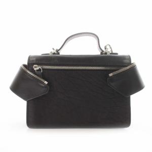 2way ハンドバッグ チェーンショルダーバッグ ジップデザイン レザー