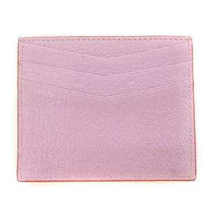 カードケース パスケース 名刺入れ レザー ロゴ ハート 紫 パープル