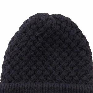 ココマーク カシミヤ ニットキャップ ビーニー ケーブル編み ロゴ