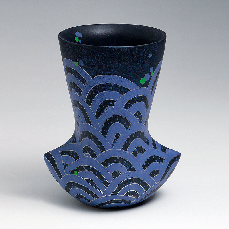 花瓶『雲藍』 森野泰明 日本藝術院会員 花瓶『雲藍』 森野泰明 日本