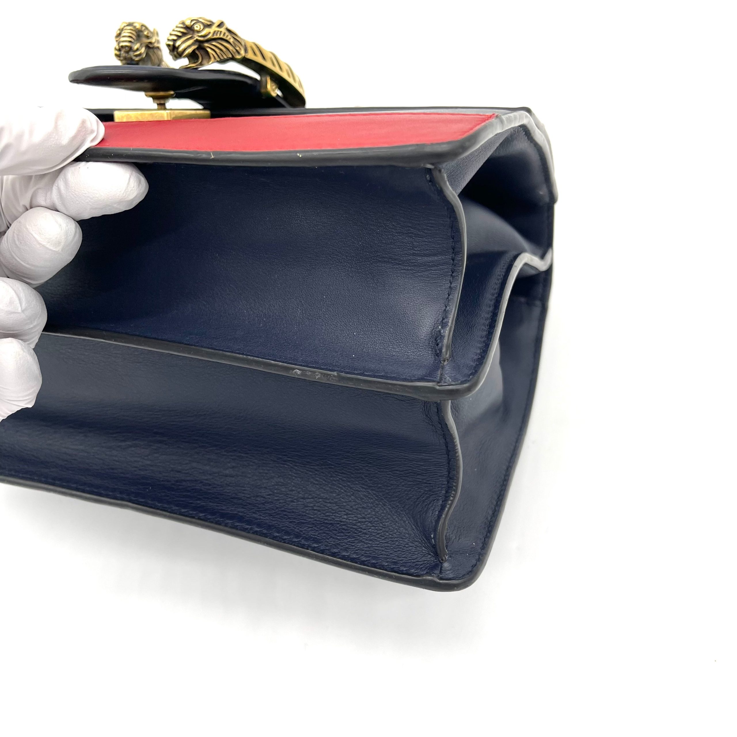 GUCCI Calfskin Bamboo Web Large Dionysus Top Handle Bag Black