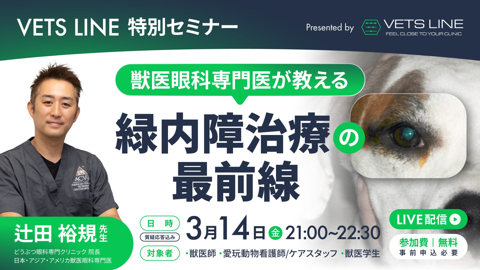 獣医眼科専門医が教える緑内障治療の最前線（辻田 裕規先生） | VETS TECH
