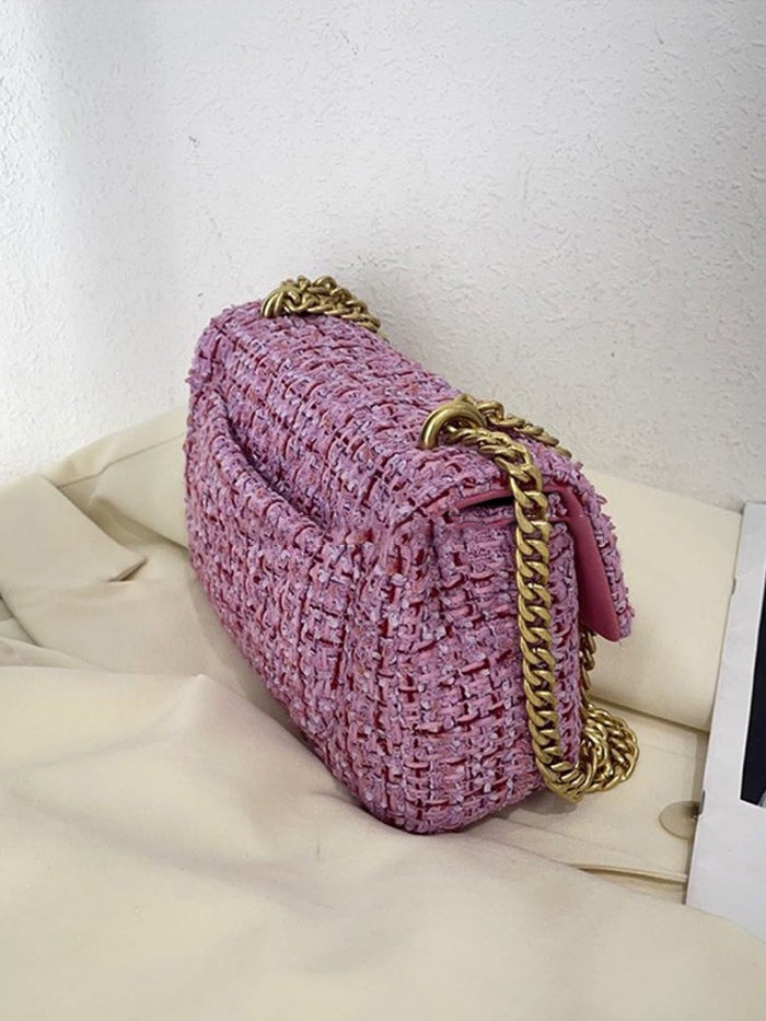 VERILADY |ピンクツイード チェーンバッグ ショルダーバッグ
