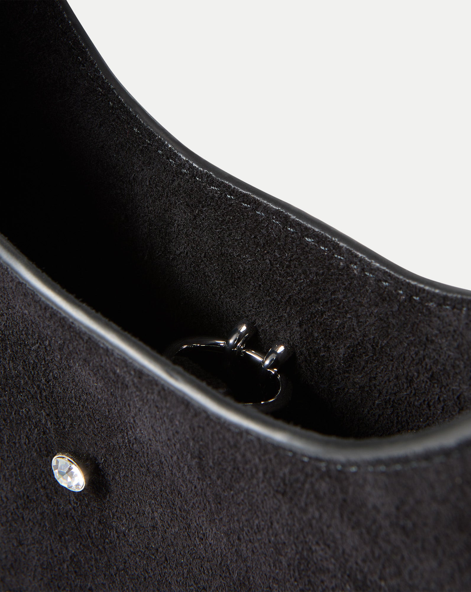 Crystal Embellished Loop Bucket Bag in Black | Veronica Beard