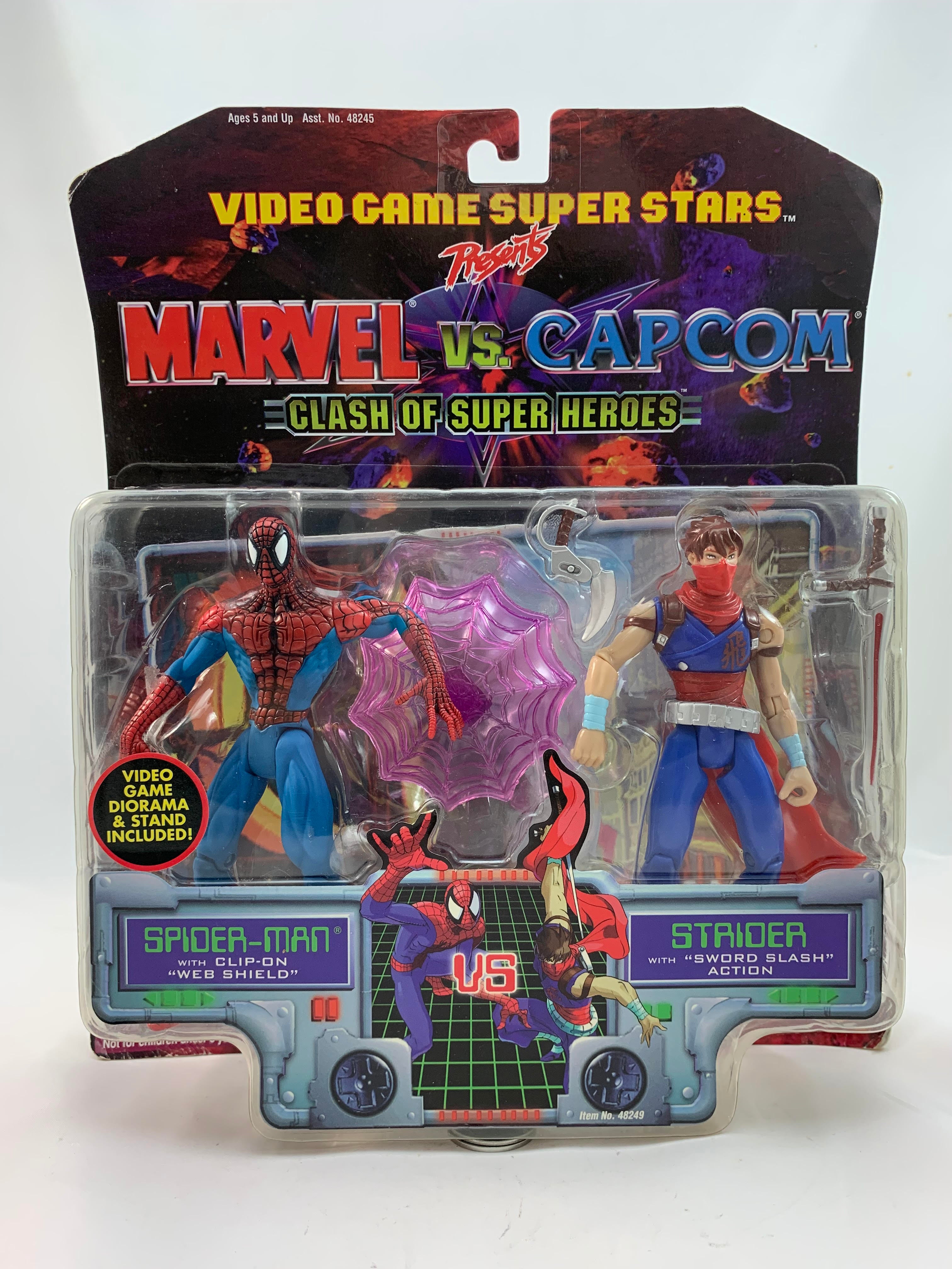 Toy Biz MIB Marvel Vs Capcom Spider-Man Vs Strider 1999 – Vintage