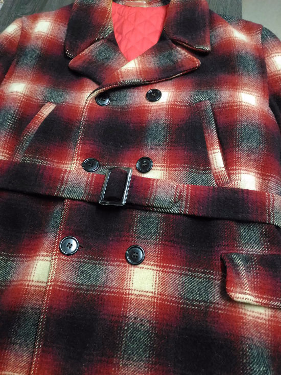 50's オンブレチェック ヴィンテージウールコート - Baby doll -by OLD