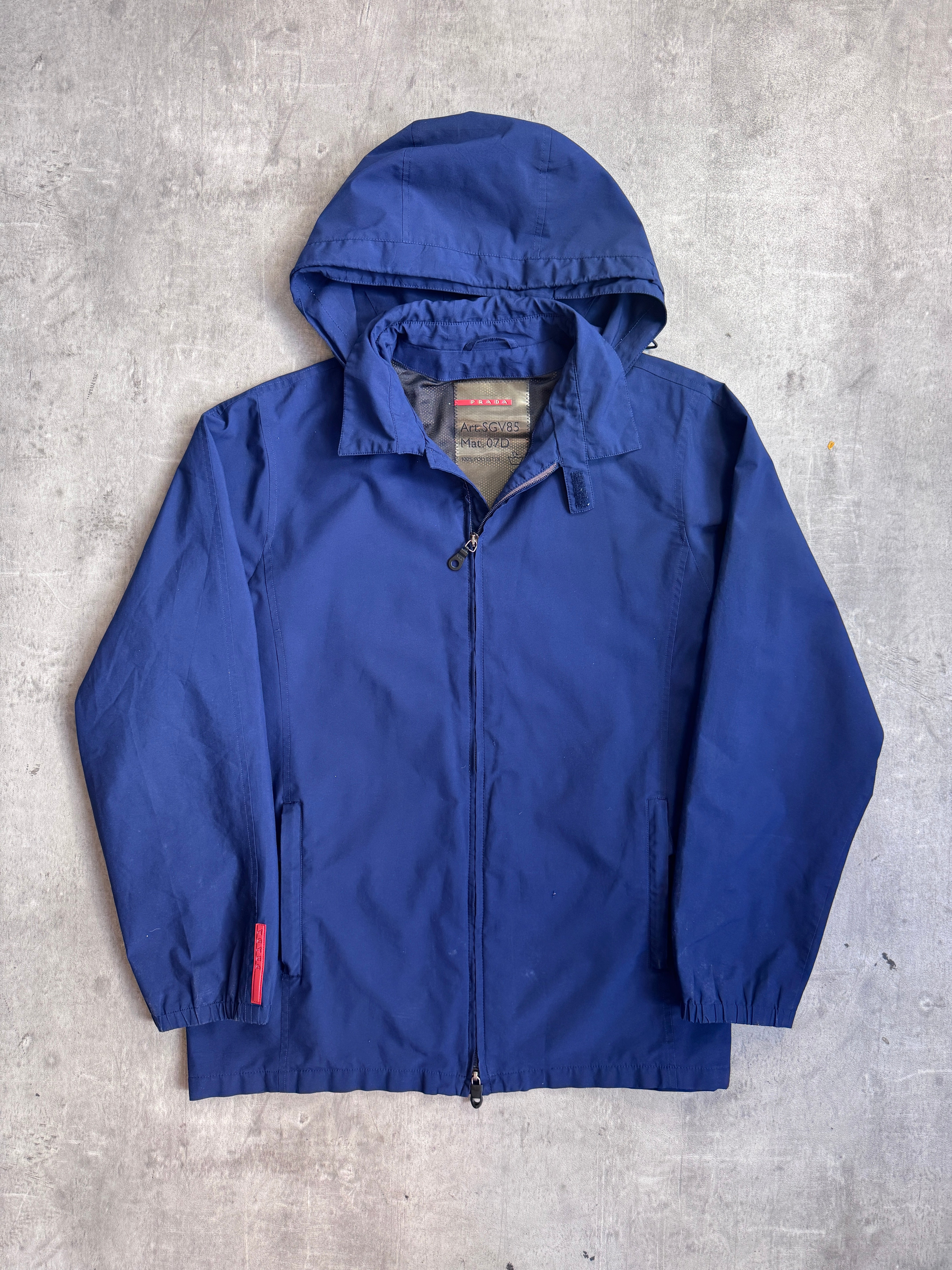 Prada Sport Goretex Navy Hooded Nylon Tech Jacket Art. SGV85 – Vintage