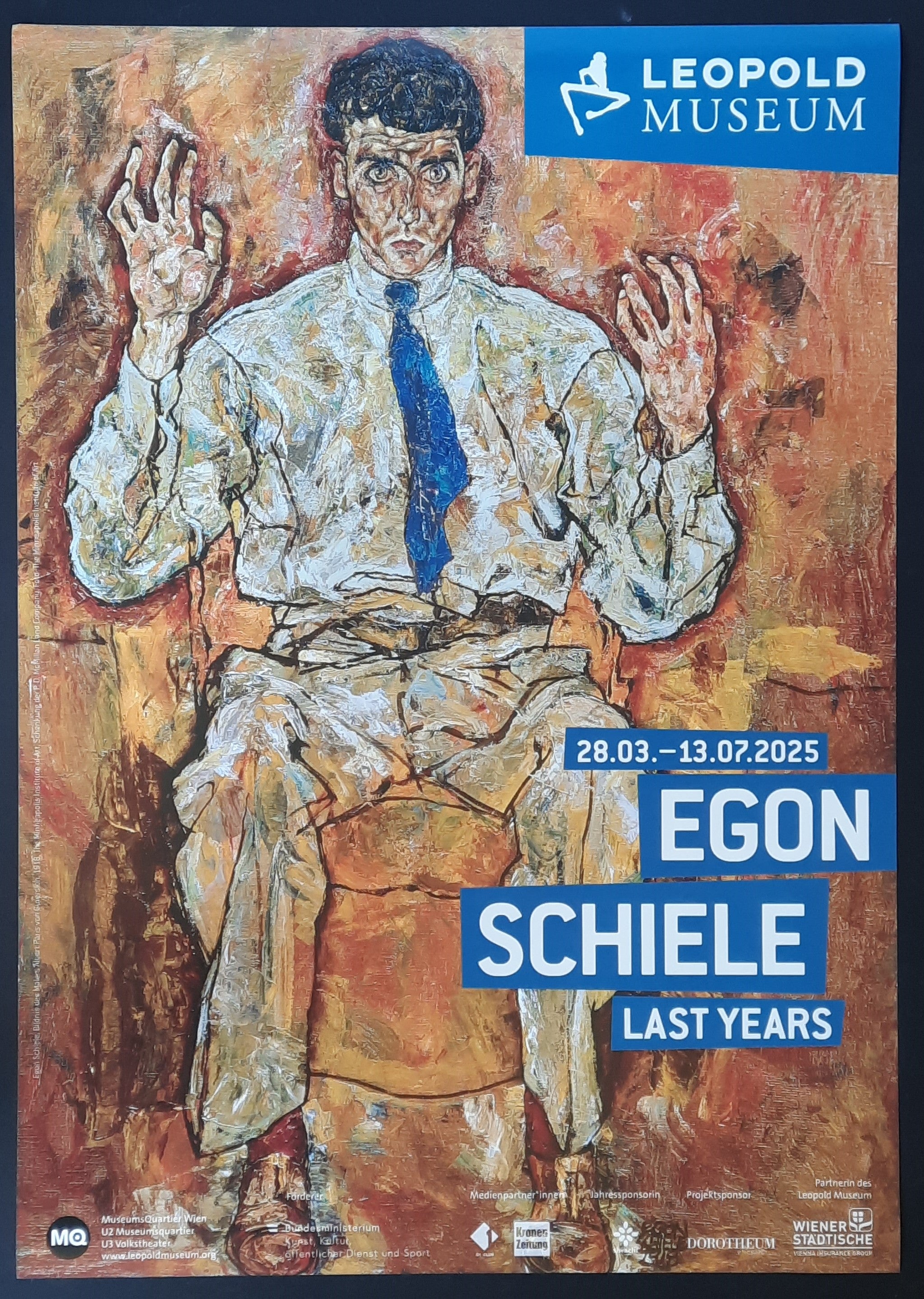 EGON SCHIELE Original Exhibition Poster 2025 Vienna Austria