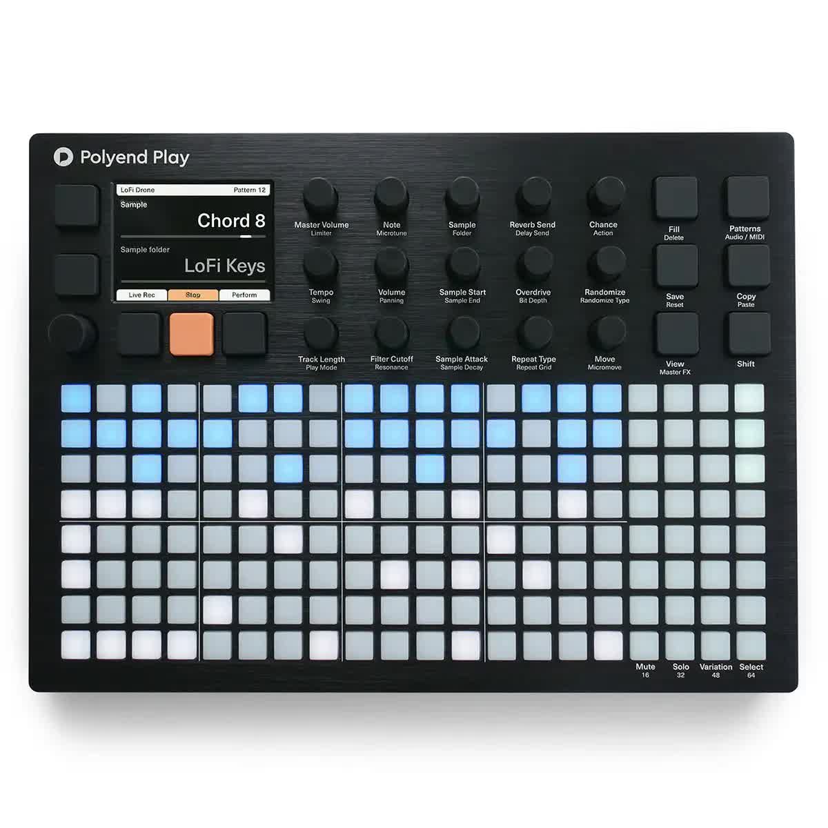 Sample & MIDI based Groovebox with 8 audio and 8 polyphonic MIDI