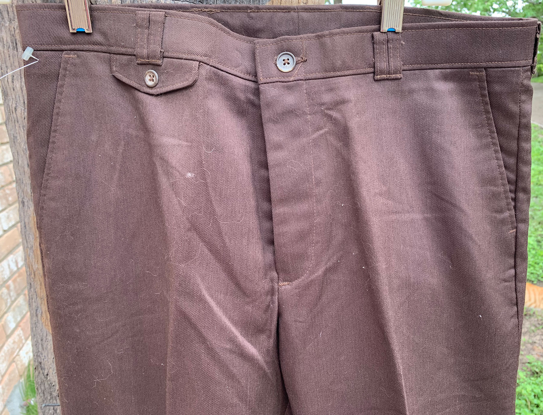 Levis Action Slacks 70s Vintage Men Dark Brown Polyester Cotton