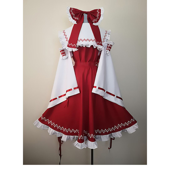 東方project 博麗霊夢 コスプレ衣装フルセット ウィッグ付 コスプレ