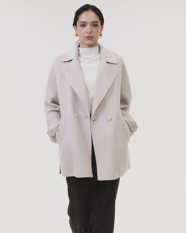 size SHORTあり］リバー テーラード ミドルコート