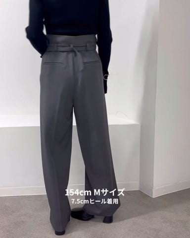 VIS(ビス) / ベルトディテールタックワイドパンツ/イージーケア