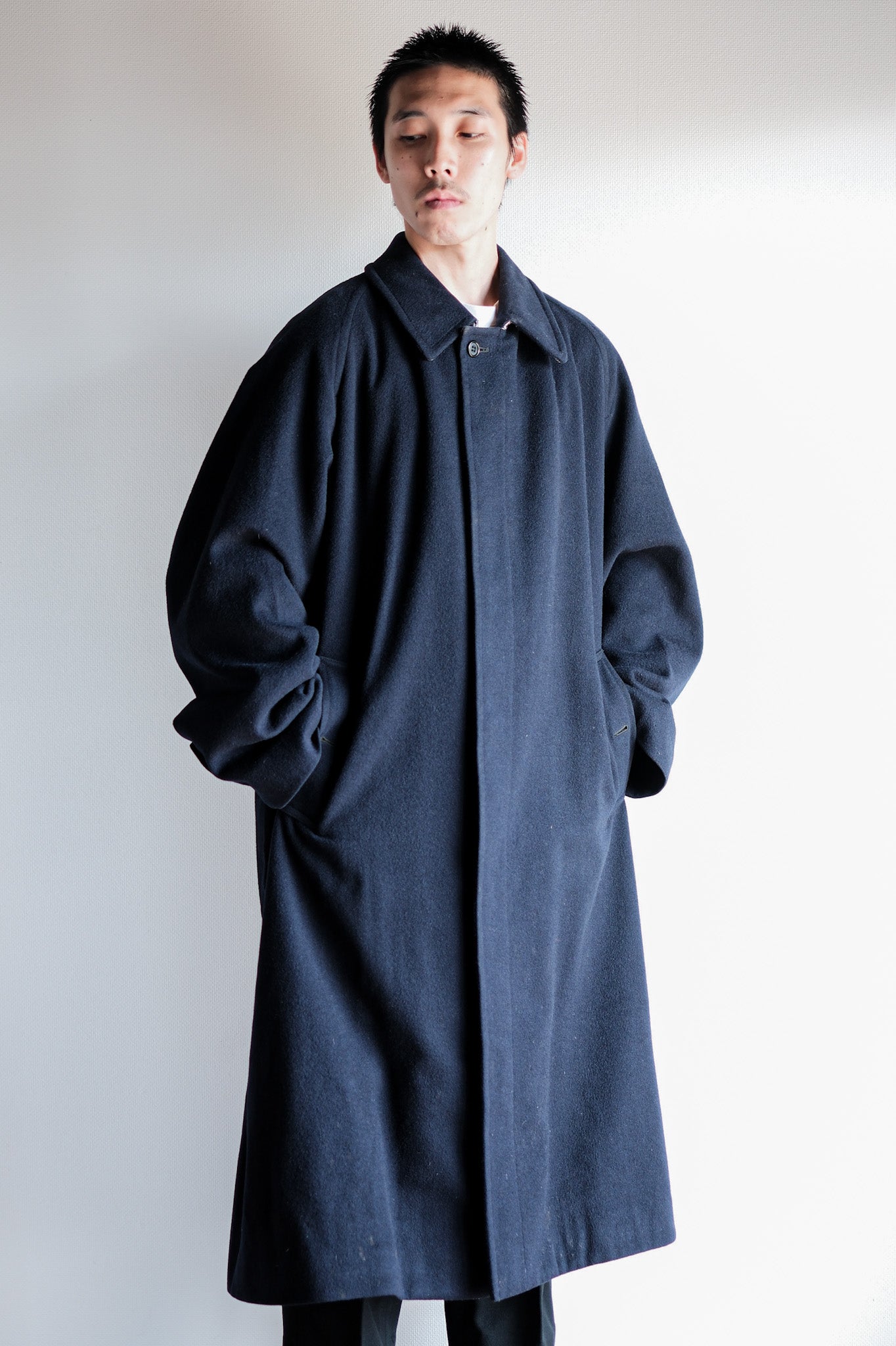 80's】Vintage Burberrys Single Raglan Wool & Alpaca Balmacaan Belted