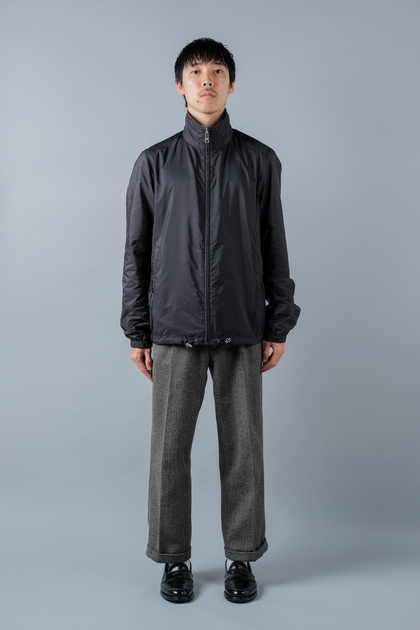 2010's】Old PRADA LINEA ROSSA Nylon Reversible Zip Up Jacket Size.48