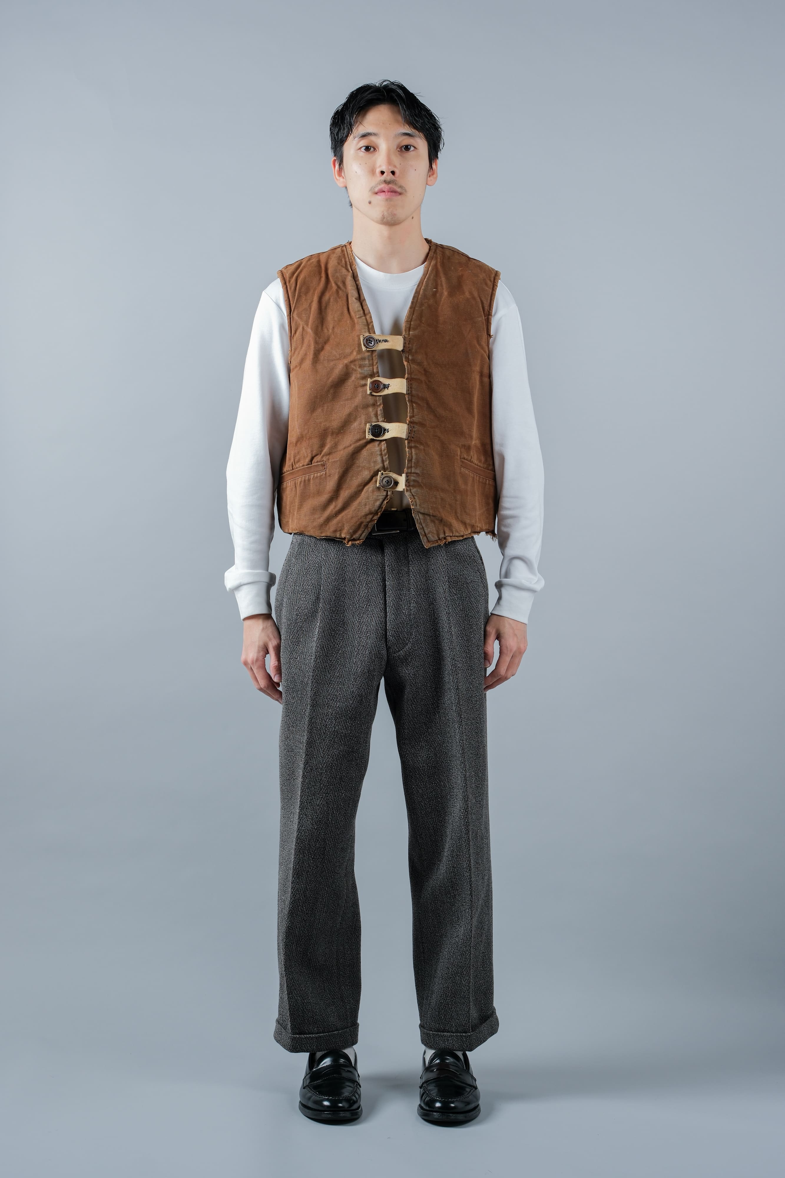 40's] WWⅡ French Resistance Cotton Cotton Canvas FUR LINED WINTER V