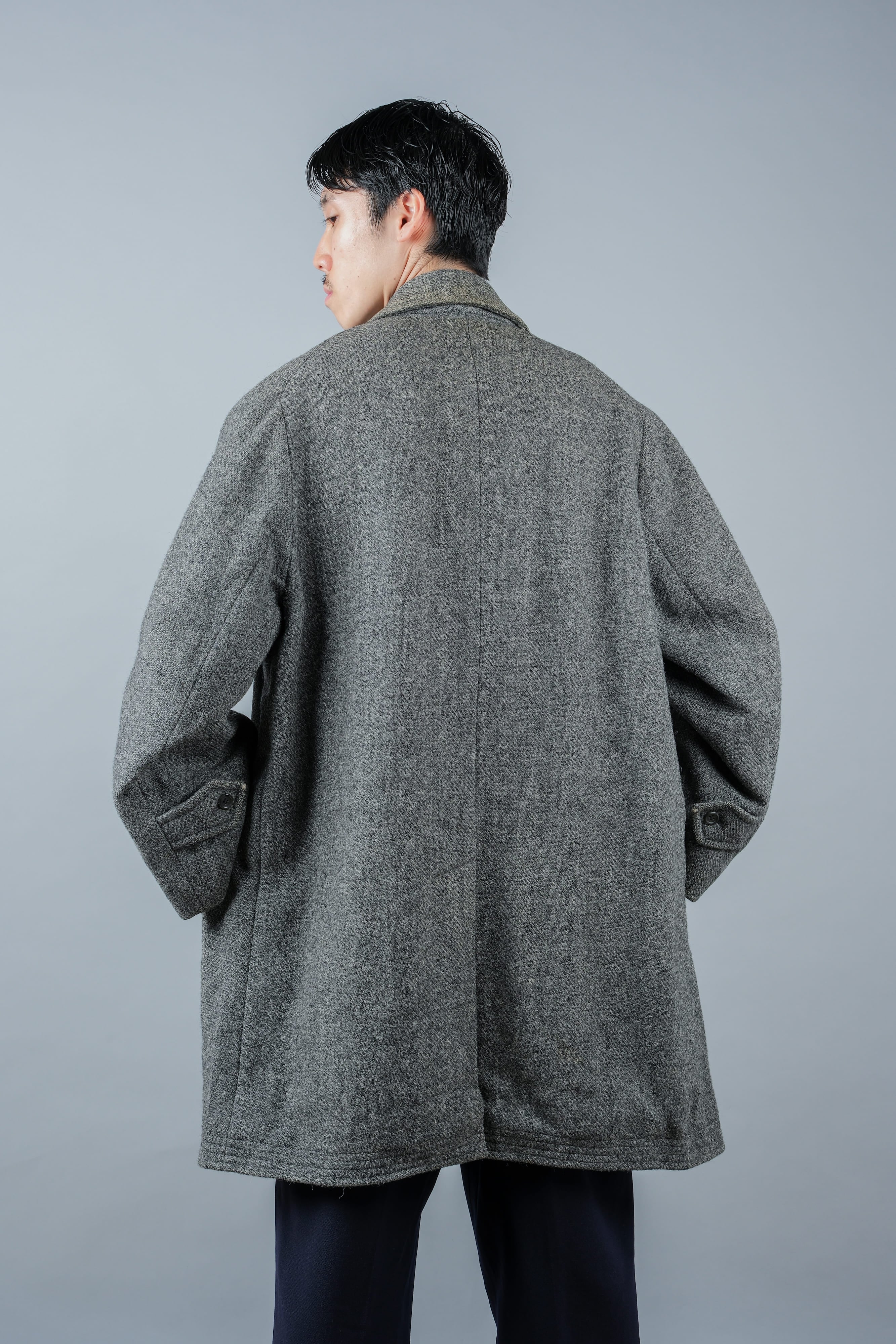 80's】Vintage Burberrys Saddle Shoulder Wool Balmacaan Coat Size.50RL