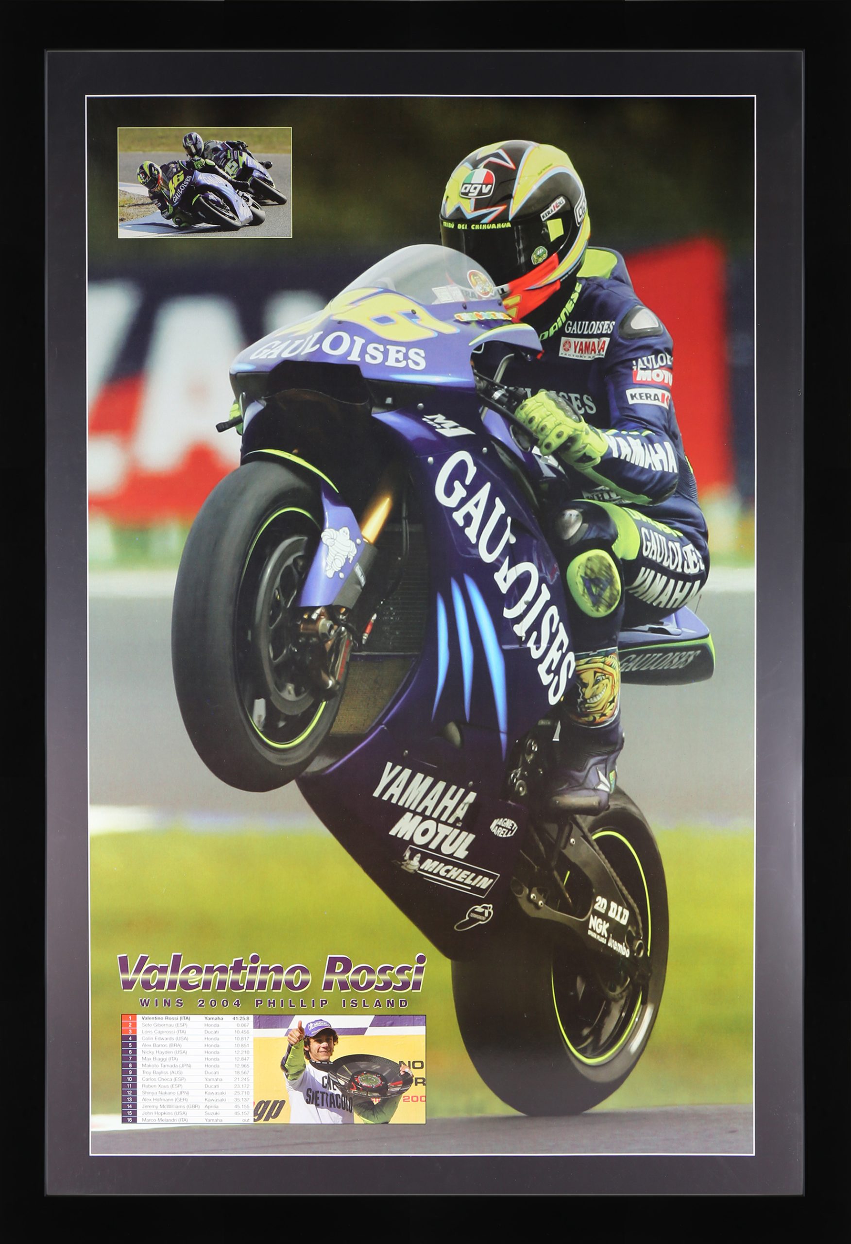 Valentino Rossi Phillip Island 2004 MotoGP World Champion Poster