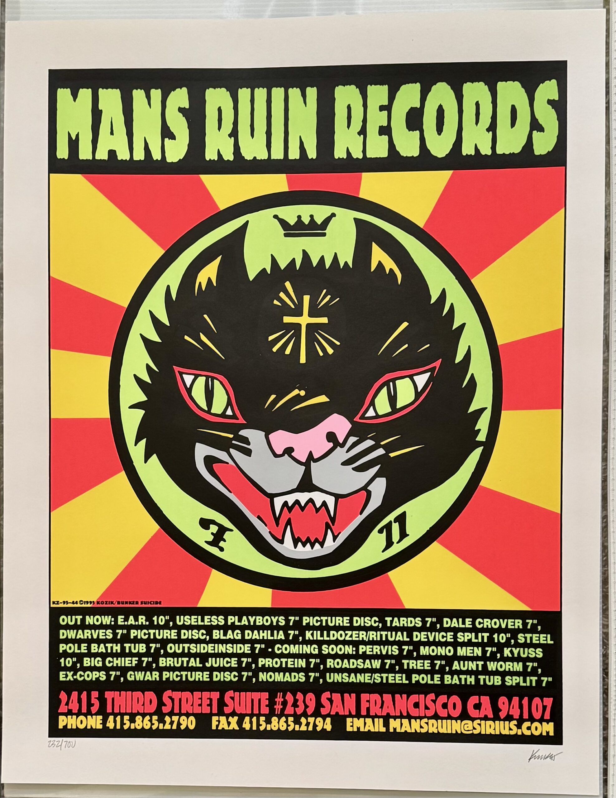 Man's Ruin Records Promo Poster 1996 Frank Kozik Variable Edition