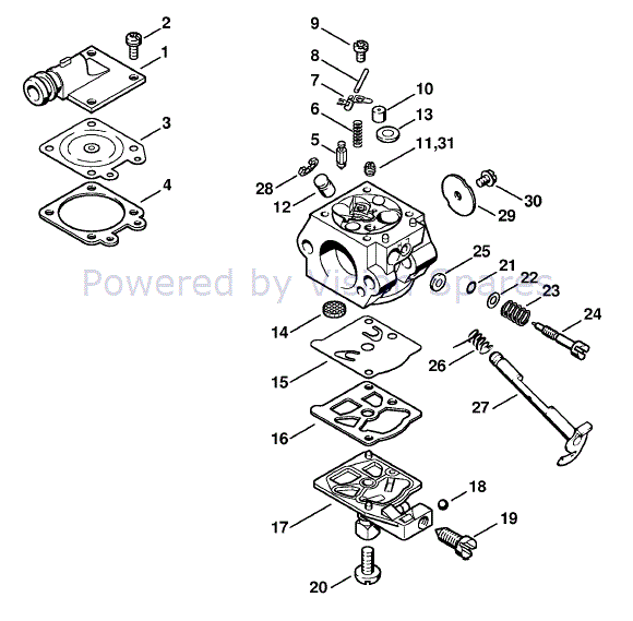 Stihl MS 260 Chainsaw (MS260 Z Pro) Parts Diagram, Carburetor WT-403A