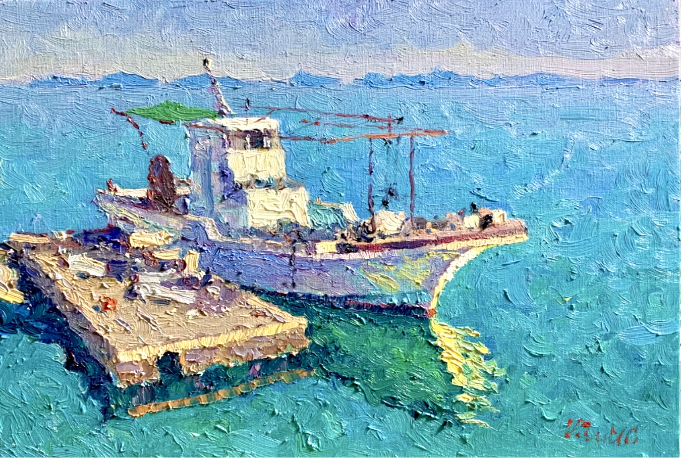 水彩画 風景画 額装済み(故郷) 手書き油絵 山小屋に続く道 絵画 額付き