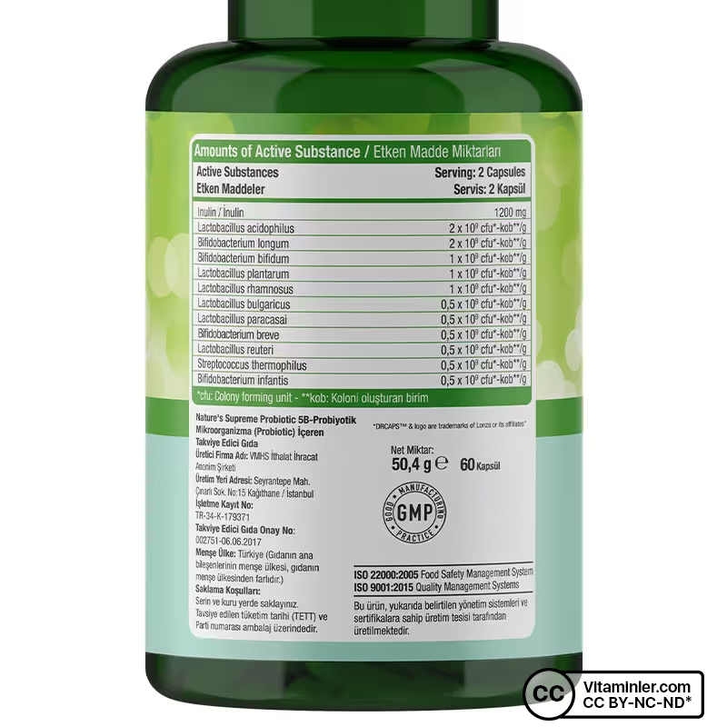 Nature's Supreme Probiotic 5B 60 Kapsül - Probiyotik