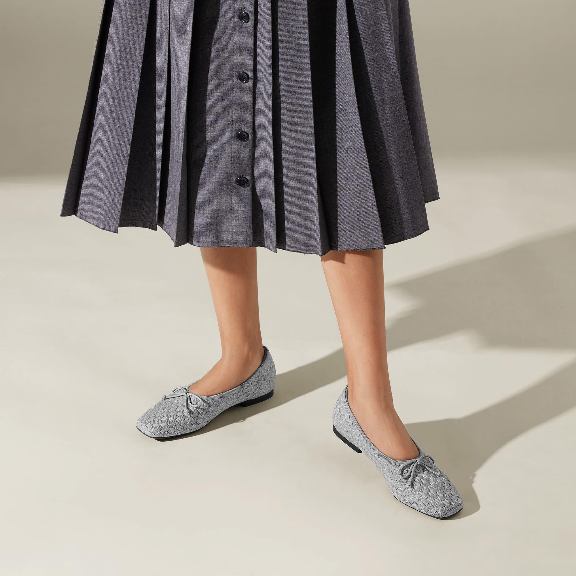 Margaret] スクエアトゥ ボウバレリーナ フラット – VIVAIA JAPAN