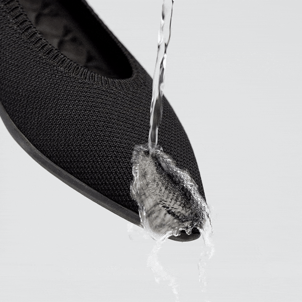 Aria Walker 超撥水] ポインテッドトゥ 超軽量 厚底 フラットシューズ